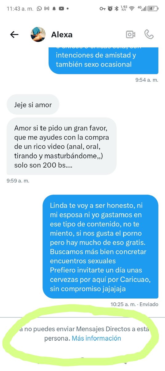 El cochino dinero jajajaj
Ahora son pocos los que buscan solo sexo y amistad. Te bloquean de una