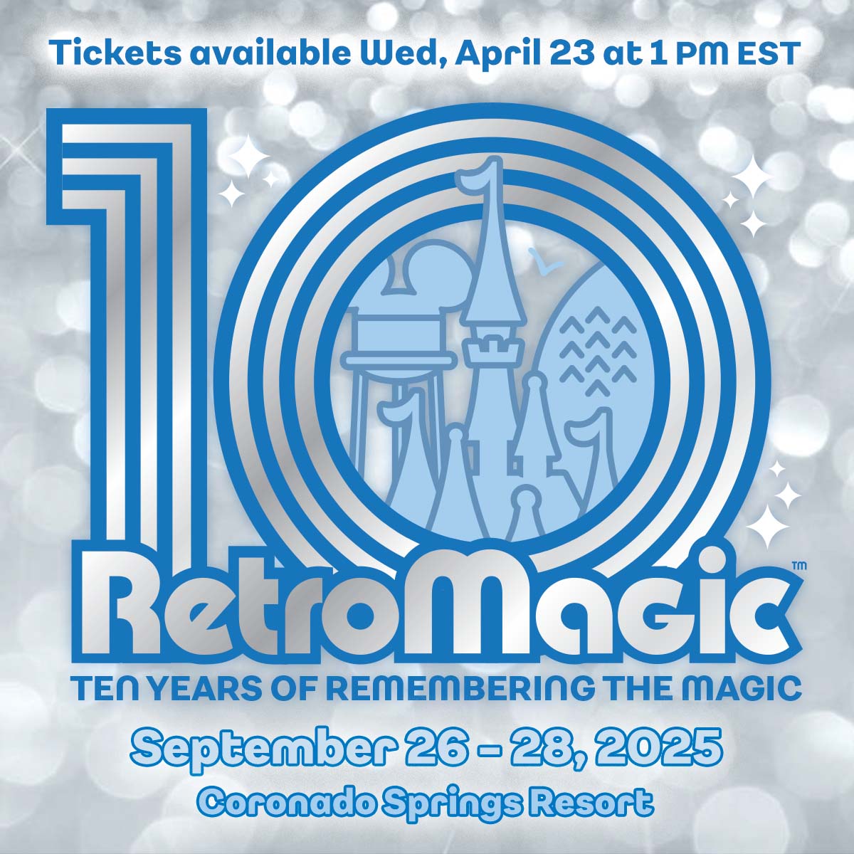 Tickets for RetroMagic will be available for purchase on Wednesday, April 23, 2025, beginning at 1 PM EST at RetroMagic.net.