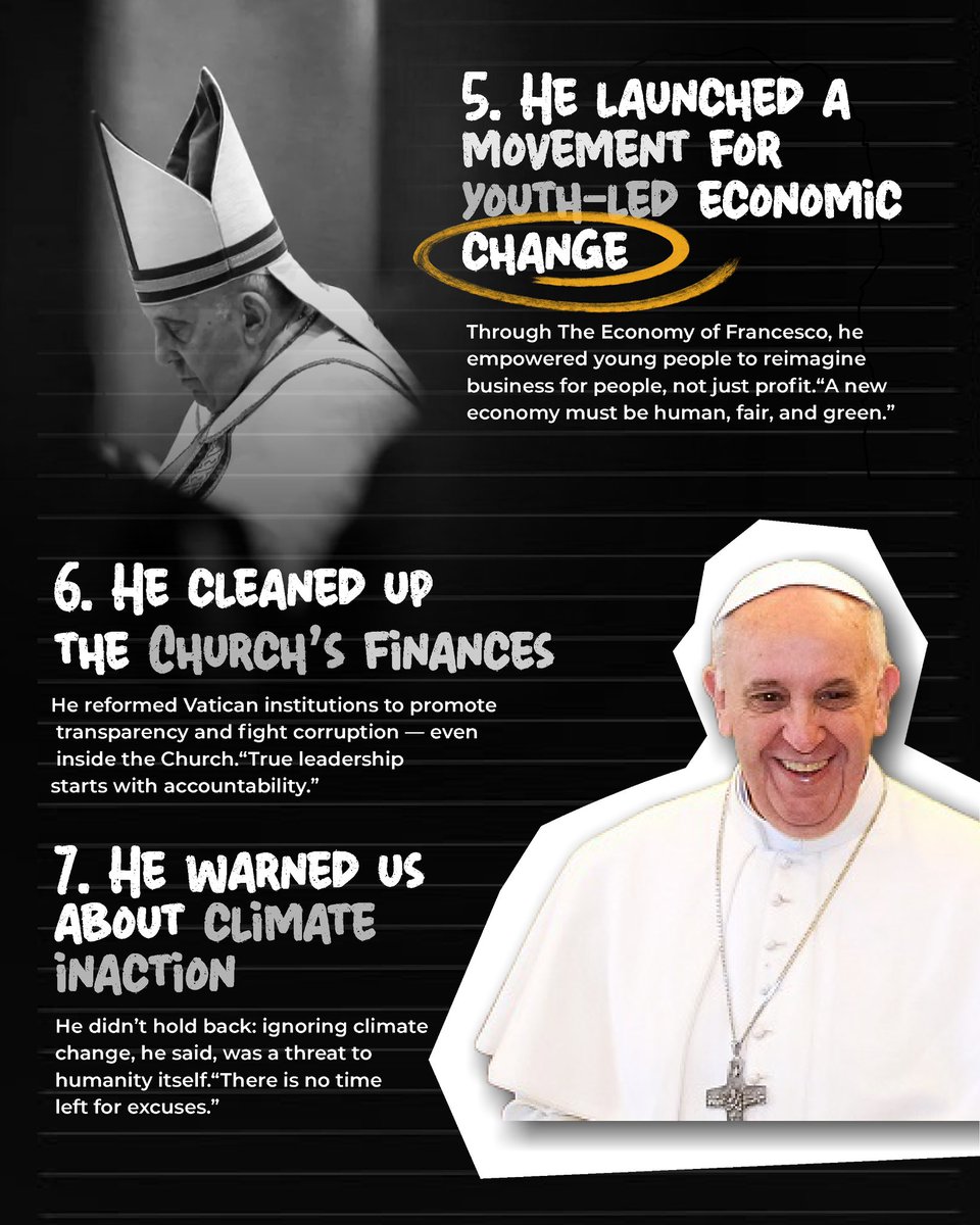 10 powerful ways Pope Francis left his mark.
#ThankYouFrancis #PopeFrancisRIP #popefrancisdeath