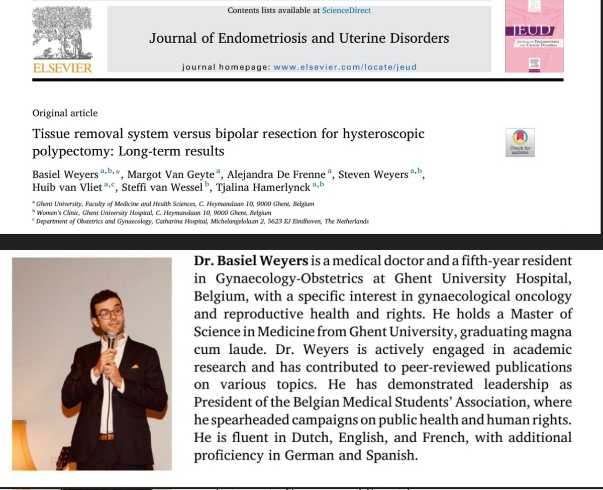PaolaVigano3's tweet photo. Spotlight on the young authors of #Journal of Endometriosis and Uterine Disorders #JEUD @Official_SEUD @ObGynAdvance
https://t.co/k9Os4czPw4 https://t.co/DQWuk4K0yj