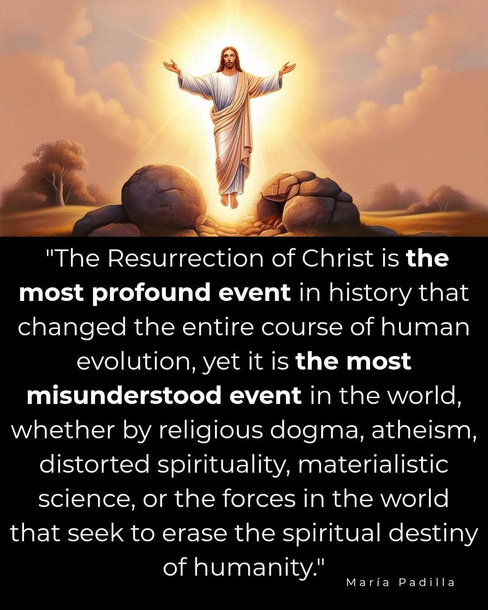_MariaPadillaS's tweet photo. The real meaning of Resurrection was simplified, externalized, and literalized for the masses, so that people would look outside themselves, waiting for something to come from the outside someday in the future. But the real Resurrection must happen within you.
#resurrection https://t.co/eZq6ul1PMx