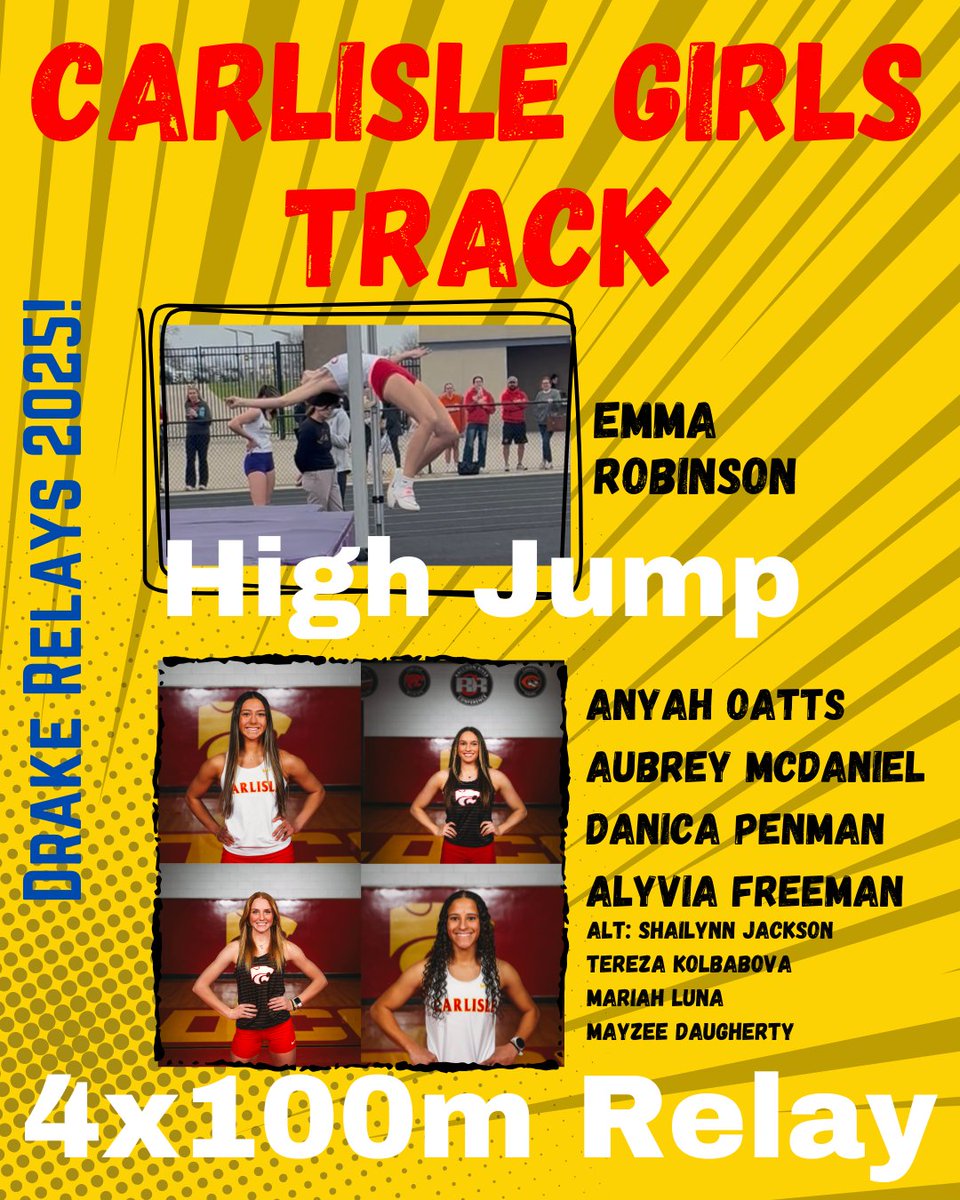 CarlisleGXCTF's tweet photo. Congrats to our Drake Relays qualifiers https://t.co/uQBFyCEy4m