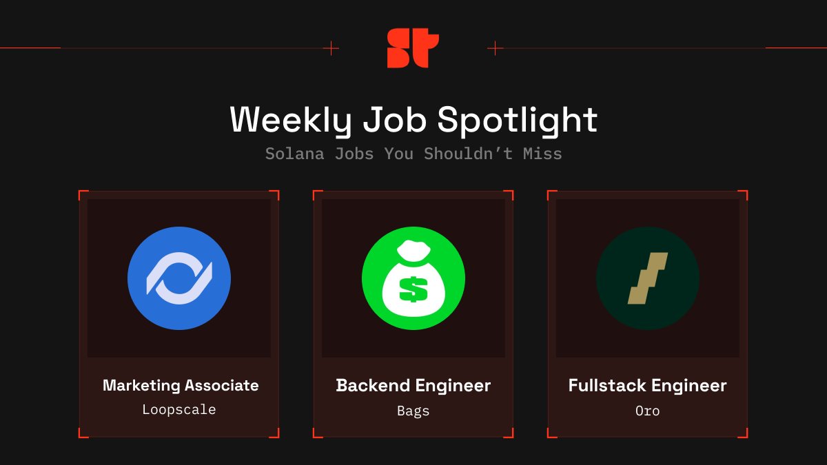 Weekly Job Spotlight

Looking for a new job in the Solana ecosystem? 
Here are this week's hottest job openings that we are actively hiring for.

Find all details below and join the Superteam Talent Network to get considered for all relevant open jobs on Solana ⤵️
