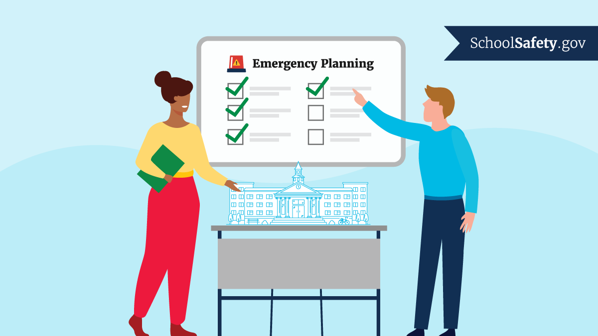 SchoolSafety.gov (@schoolsafetygov) on Twitter photo Participating in emergency exercises can help #K12 schools evaluate their emergency operations plans. Exercises can include:
✔️ Orientations
✔️ Tabletop exercises
✔️ Drills
✔️ Functional exercises
✔️ Full-scale exercises
<a href="/remstacenter/">REMS TA Center</a> has more guidance: go.dhs.gov/4HG Participating in emergency exercises can help #K12 schools evaluate their emergency operations plans. Exercises can include:
✔️ Orientations
✔️ Tabletop exercises
✔️ Drills
✔️ Functional exercises
✔️ Full-scale exercises
<a href="/remstacenter/">REMS TA Center</a> has more guidance: go.dhs.gov/4HG