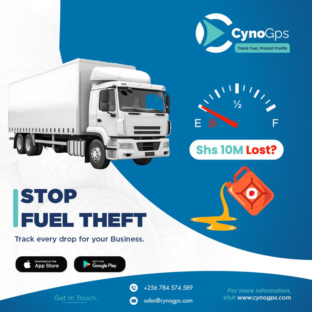 CynoGps's tweet photo. Shs 10M gone in fuel?
You probably didn’t even notice.

Track every drop with CynoGPS. Stop the leak before it burns your profits.

With our fuel sensors plus fuel monitoring system, we can stop your business cars from losing so much fuel due to theft and wastage.
#FuelTheft https://t.co/0BHDNLkxxe