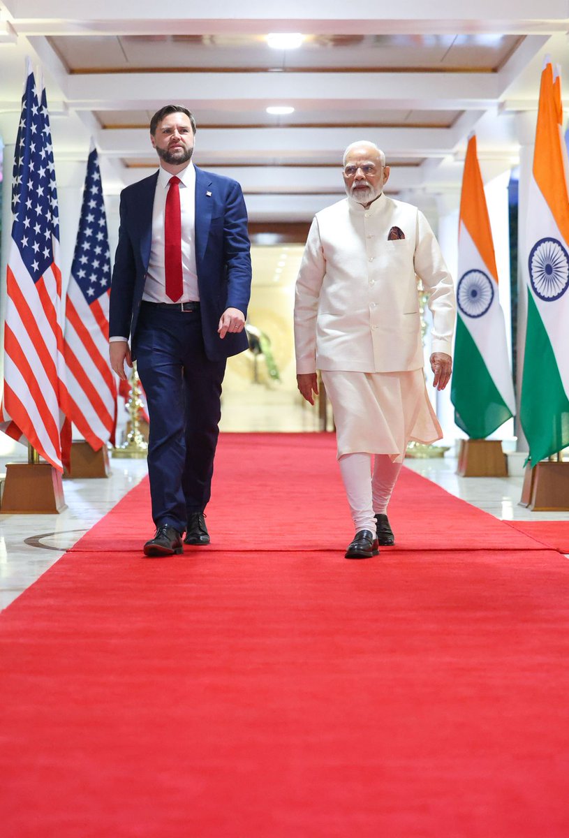Narendra Modi (@narendramodi) on Twitter photo Pleased to welcome US <a href="/VP/">Vice President JD Vance</a> <a href="/JDVance/">JD Vance</a> and his family in New Delhi. We reviewed the fast-paced progress following my visit to the US and meeting with President Trump. We are committed to mutually beneficial cooperation, including in trade, technology, defence, energy and Pleased to welcome US <a href="/VP/">Vice President JD Vance</a> <a href="/JDVance/">JD Vance</a> and his family in New Delhi. We reviewed the fast-paced progress following my visit to the US and meeting with President Trump. We are committed to mutually beneficial cooperation, including in trade, technology, defence, energy and
