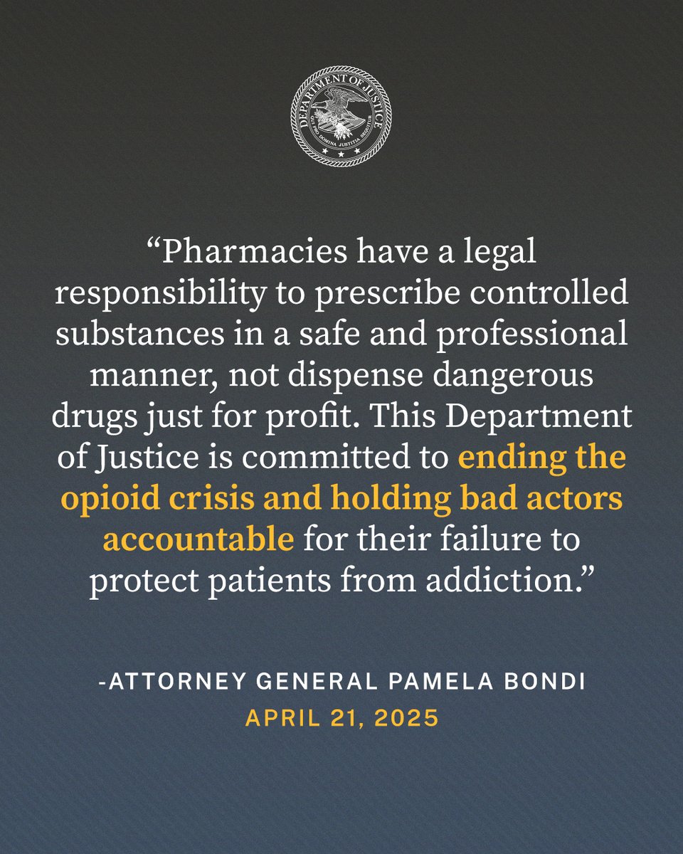 Walgreens Agrees to Pay Up to $350M for Illegally Filling Unlawful Opioid Prescriptions and for Submitting False Claims to the Federal Government

🔗: justice.gov/opa/pr/walgree…