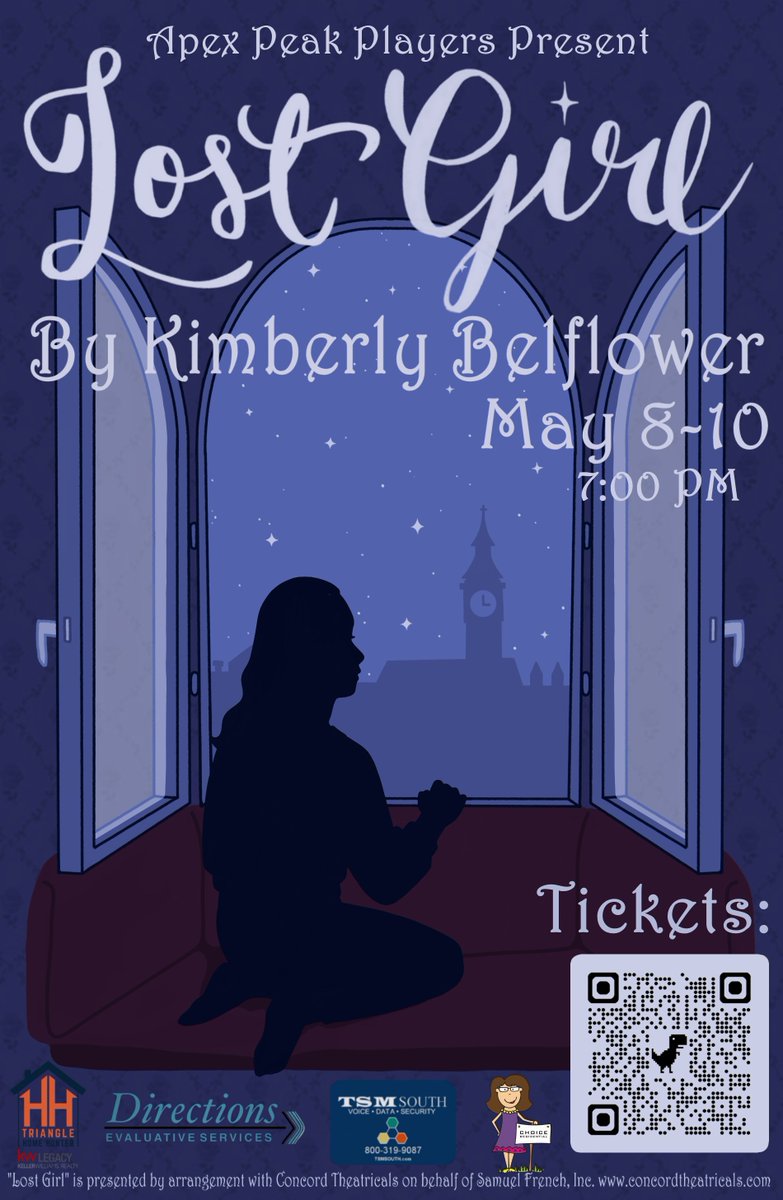 Apex Peak Players (@apexpeakplayers) on Twitter photo Tickets are on sale now for our final production of the season, Lost Girl by Kimberly Belflower! On stage seating is limited, so don't delay! Recommended for 4th grade and up.
<a href="/ApexHighSchool/">Apex High School</a> <a href="/apexcougarclub/">Apex Cougar Club</a> <a href="/townofapex/">Apex, NC</a> <a href="/NancyGraceHomes/">NANCY GRACE 🏡 Realtor</a> <a href="/MayorJacques/">MayorJacquesGilbert</a> <a href="/WCPSS/">Wake County Public School System</a> Tickets are on sale now for our final production of the season, Lost Girl by Kimberly Belflower! On stage seating is limited, so don't delay! Recommended for 4th grade and up.
<a href="/ApexHighSchool/">Apex High School</a> <a href="/apexcougarclub/">Apex Cougar Club</a> <a href="/townofapex/">Apex, NC</a> <a href="/NancyGraceHomes/">NANCY GRACE 🏡 Realtor</a> <a href="/MayorJacques/">MayorJacquesGilbert</a> <a href="/WCPSS/">Wake County Public School System</a>