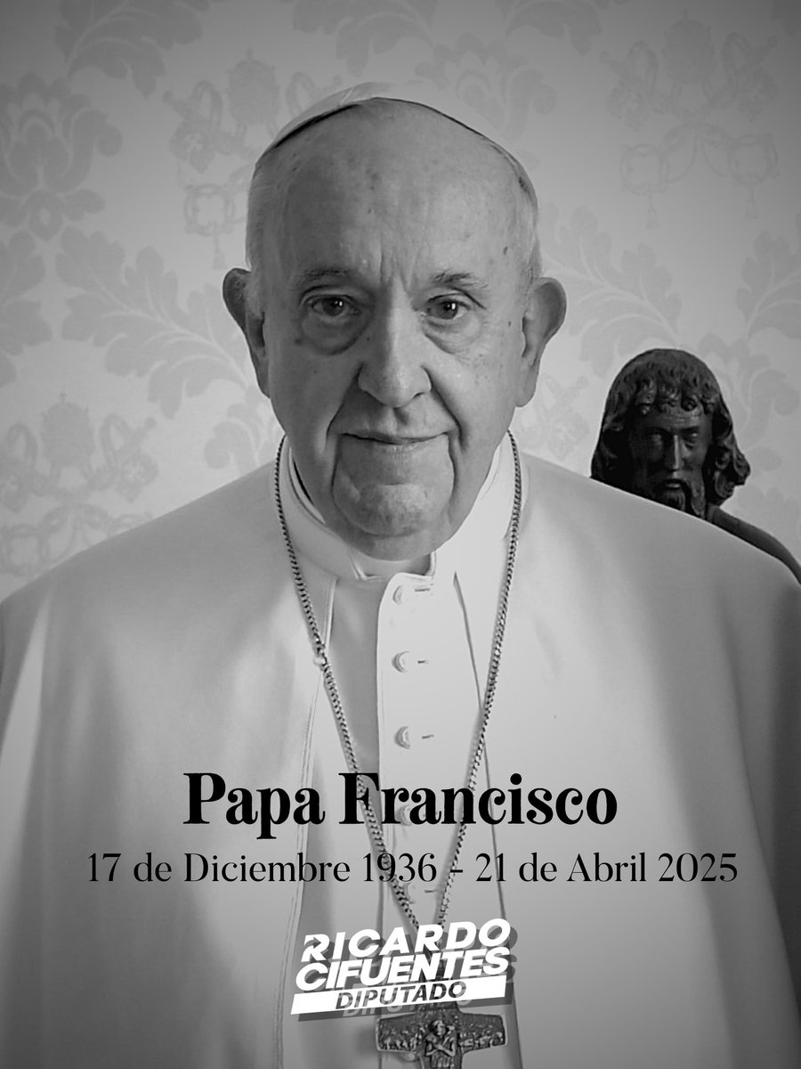 Con profundo pesar recibimos la noticia del fallecimiento de Su Santidad el Papa Francisco.

Un líder espiritual que con humildad, sabiduría y valentía supo guiar a millones de personas en el mundo, abriendo caminos de diálogo, justicia social y esperanza.

Descanse en paz.