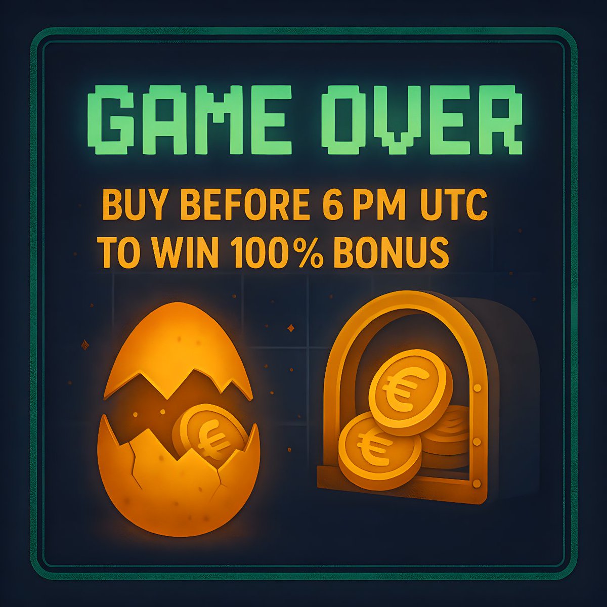 EvolveTKN's tweet photo. ENDGAME.
The 100% BONUS ends at 6PM UTC TODAY
❌ No rollover
💥 Massive reward
✅ Still time to BUY $EVOLVE → https://t.co/REgDIXcWYE
#CryptoFinale #EvolveEaster #LastShot https://t.co/JzDF3K0MTt