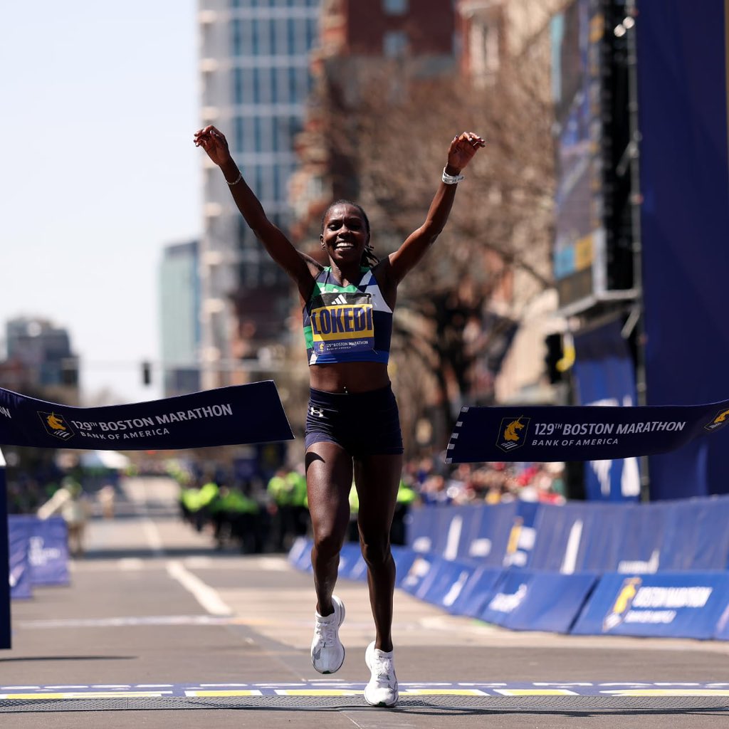 kipmurkomen's tweet photo. Congratulations John Korir on winning the men's Boston Marathon with a dominant performance despite an earlier setback in the race. Kudos too, Sharon Lokedi for shattering the course record in the women's race.

Big up to Hellen Obiri for coming 2nd and Cybrian Kotut for finishing 3rd in the women's and men's races respectively. 

You all displayed the indomitable Kenyan spirit and we couldn't be more proud of you.

Hats off!
