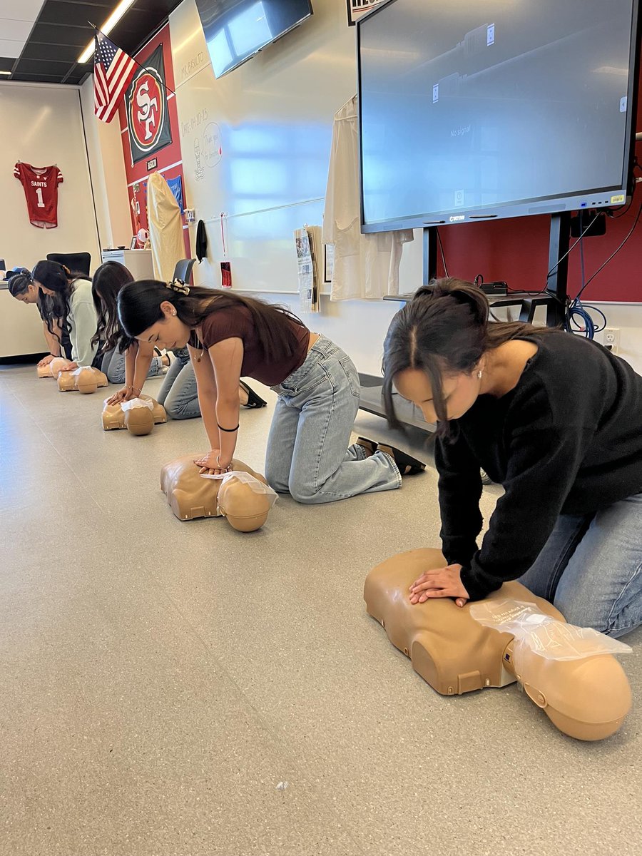 SMHS Students Learn CPR - Over the course of five impactful days, 90 students from Mr. Christian Basulto’s Physiology &amp; Anatomy classes at Santa Maria High School, participated in a hands-on CPR certification course. smjuhsd.org/sys/content/ne…