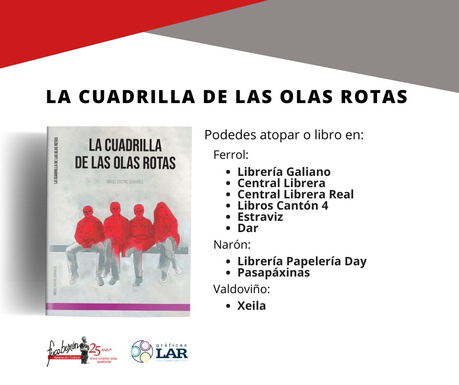 Achégase o día do libro é que mellor recomendación para este día que o libro "La cuadrilla de las olas rotas". Ademais, esta fin de semana terá lugar a Feira do Libro en Ferrol e Miguel estará asinando o libro na caseta libraría Central Librera Real o sábado 26/04/2025 ás 19h
