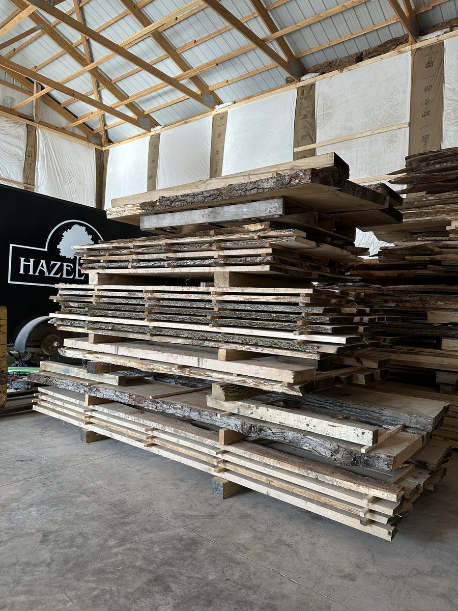 Sawed and stickered some white oak and ash lumber for a returning customer this weekend. #woodworking #ash #whiteoak #hazeloakfarms