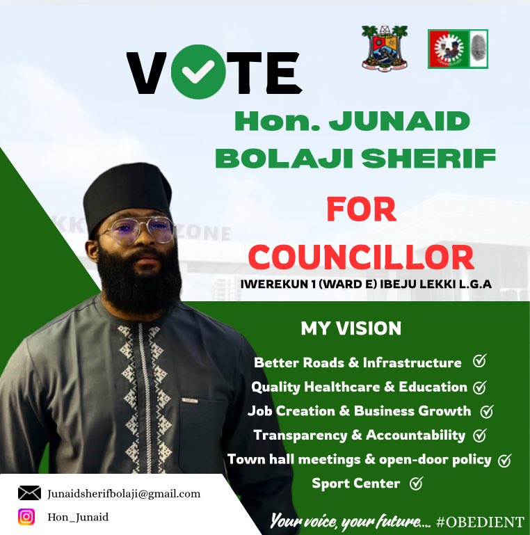 It’s OFFICIAL! Election Date is July 12 2025

I’m stepping forward to serve YOU as Councillor for Ibeju Lekki Ward E, under Labour Party!
This movement is not just about me—it’s about YOU, your VOICE, and our FUTURE.