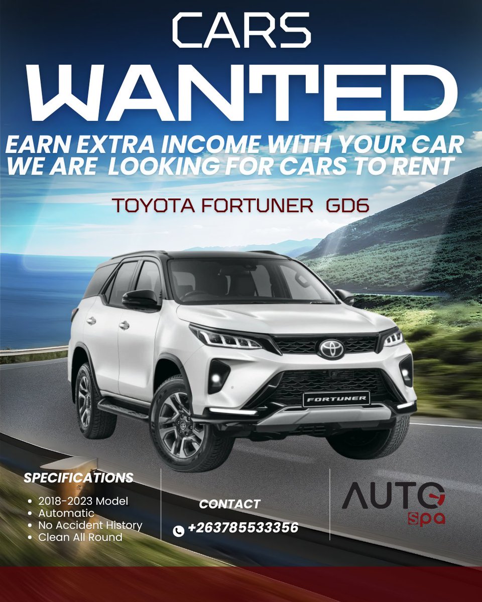 Make money with your car today #Zimbabwe