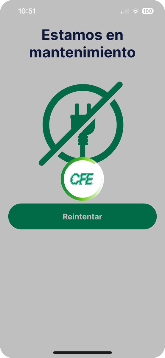 joliefille26's tweet photo. @CFE_Contigo Hola ! Cuánto tiempo tomará el mantenimiento de la app… estoy fuera de mi ciudad y quiero pagar mi recibo https://t.co/7df1MdsyCq