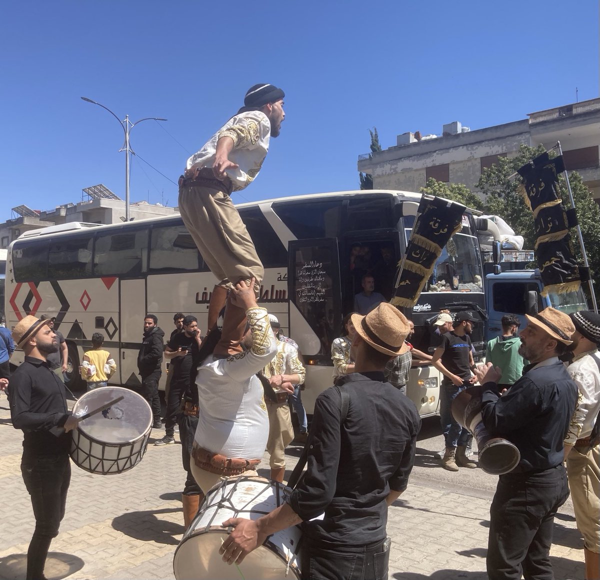 Celebrations in Homs, #Syria today as buses bring another 124 families home fromcamps after years of displacement. Some haven’t seen their home city for 14 years. But parts of Homs in ruins and there are few jobs.With 7m Syrians internally displaced, resettlement is a huge task.