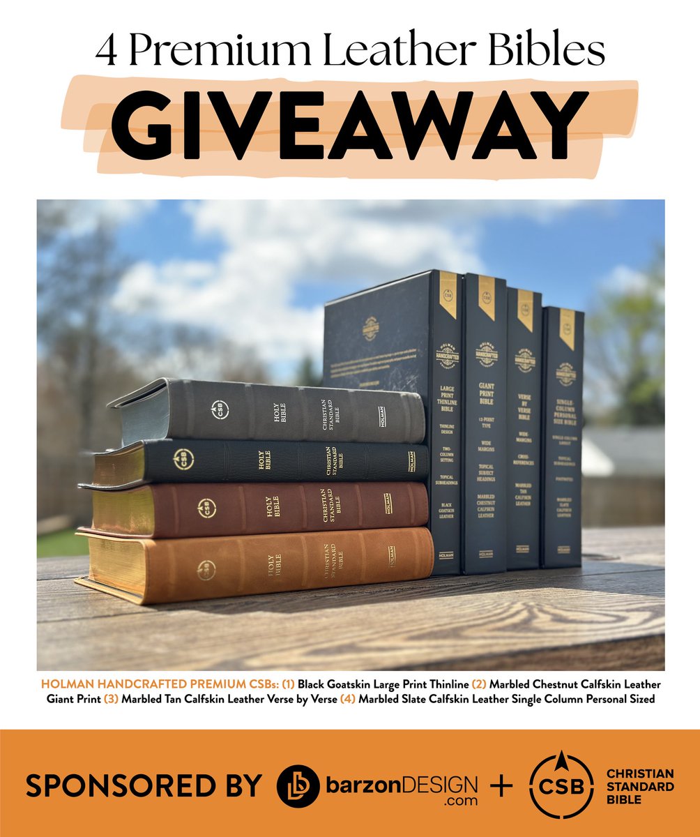 Josh Barzon (@joshuabarzon) on Twitter photo ABSOLUTELY AMAZING GIVEAWAYπ¨ππ¨
Iβm giving away 4 BEAUTIFUL Premium Leather Handrafted CSBs that <a href="/Lifeway/">Lifeway</a> has generously contributed for this #barzonDESIGN giveaway.
Entering is Simple:
1οΈβ£ Follow me + Share/RT this post
2οΈβ£ Tag a friend ππΌ
Picking winner on Sunday, 4/27/25 ABSOLUTELY AMAZING GIVEAWAYπ¨ππ¨
Iβm giving away 4 BEAUTIFUL Premium Leather Handrafted CSBs that <a href="/Lifeway/">Lifeway</a> has generously contributed for this #barzonDESIGN giveaway.
Entering is Simple:
1οΈβ£ Follow me + Share/RT this post
2οΈβ£ Tag a friend ππΌ
Picking winner on Sunday, 4/27/25