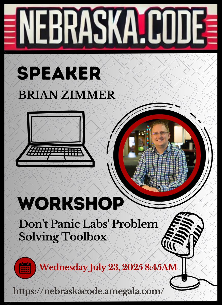 Amegala (@amegala) on Twitter photo Brian Zimmer co-hosts a Workshop on Don't Panic Labs Problem-Solving Toolbox July 23rd at Nebraska.Code().
nebraskacode.amegala.com
#Nebraska #TechnologyWorkshop #ProblemSolving #TechToolbox <a href="/DontPanicLabs/">Don't Panic Labs</a> <a href="/project18omaha/">Project 18</a>
<a href="/Supportworks/">SupportWorks</a> <a href="/Nde_SEED/">NDE_SEED</a> <a href="/FirstFiveNebr/">First Five Nebraska</a>
<a href="/EducationQuest/">EducationQuest</a> Brian Zimmer co-hosts a Workshop on Don't Panic Labs Problem-Solving Toolbox July 23rd at Nebraska.Code().
nebraskacode.amegala.com
#Nebraska #TechnologyWorkshop #ProblemSolving #TechToolbox <a href="/DontPanicLabs/">Don't Panic Labs</a> <a href="/project18omaha/">Project 18</a>
<a href="/Supportworks/">SupportWorks</a> <a href="/Nde_SEED/">NDE_SEED</a> <a href="/FirstFiveNebr/">First Five Nebraska</a>
<a href="/EducationQuest/">EducationQuest</a>