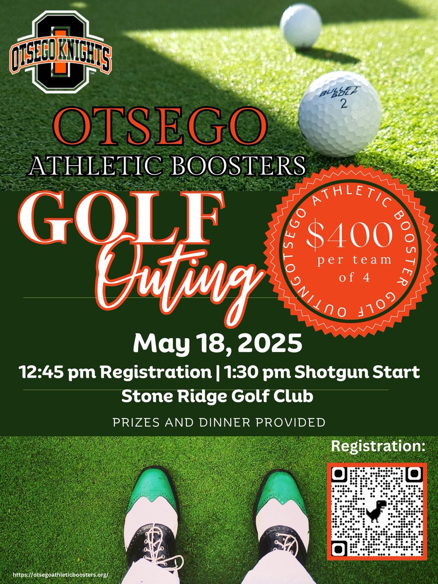 We have 10 spots left for our golf outing on May 18th.  If you plan on joining please sign up soon.  100% of the money we raise goes right back to Otsego student athletes.  otsegoathleticboosters.org/product/2025-g…