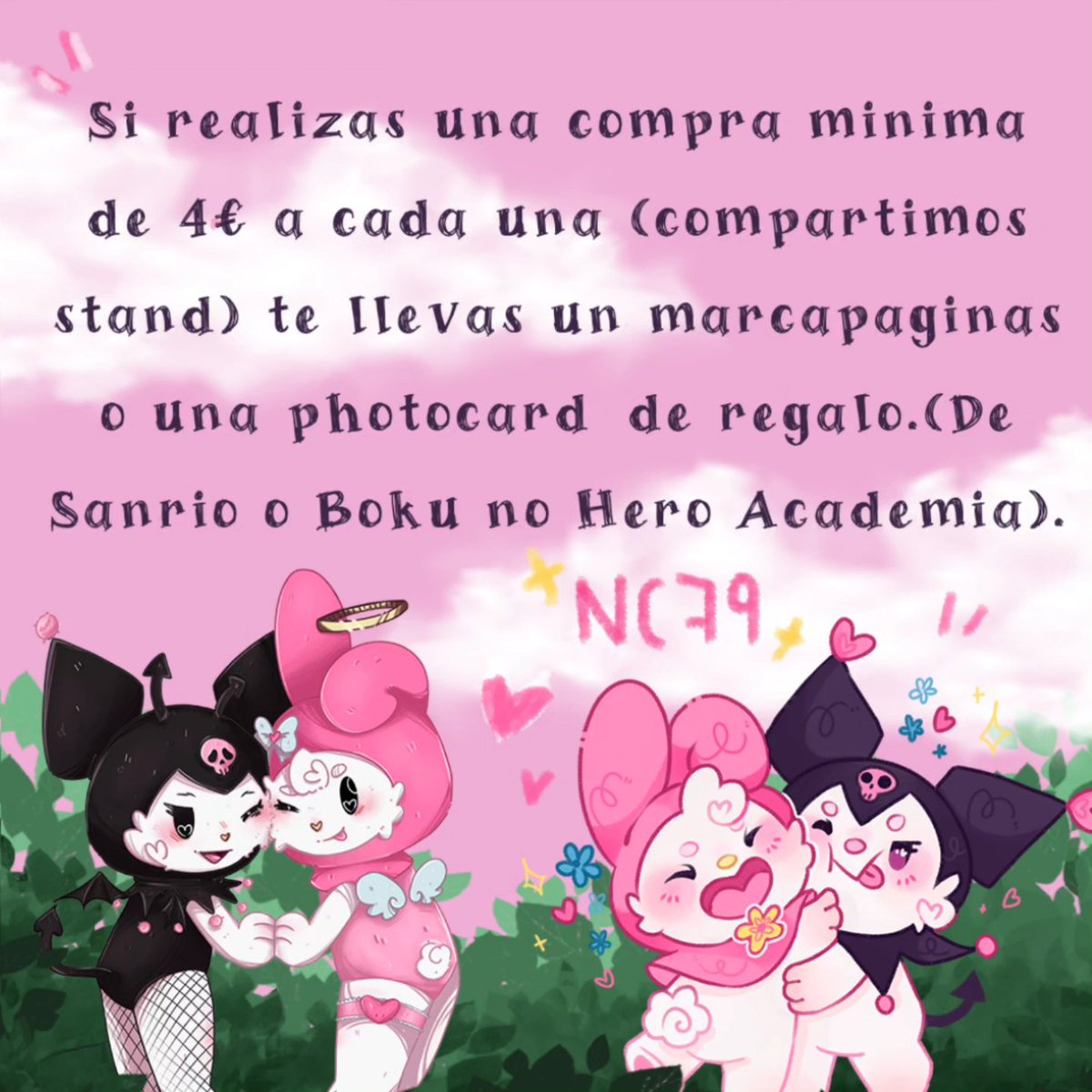 Holiiis 💕
<a href="/Wivimon/">Wivi.eve 🌸🌿</a>  y yo vamos a poner puesto juntas en la #japanweekend de Alicante. Y habíamos pensado hacer como un mini #stamprally en el que si te gastas un mínimo de 4€ en casa una te daremos un freebie de #sanrio o de #bokunoheroacademia