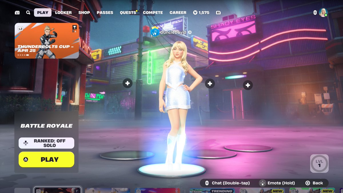 GuncleDavid's tweet image. Hey @FortniteStatus is there a visual bug happening in the game right now? I logged on and it shows I’m level 1 when I was over 300+ last night. I even closed the app and launched Fortnite again and still shows I’m level 1