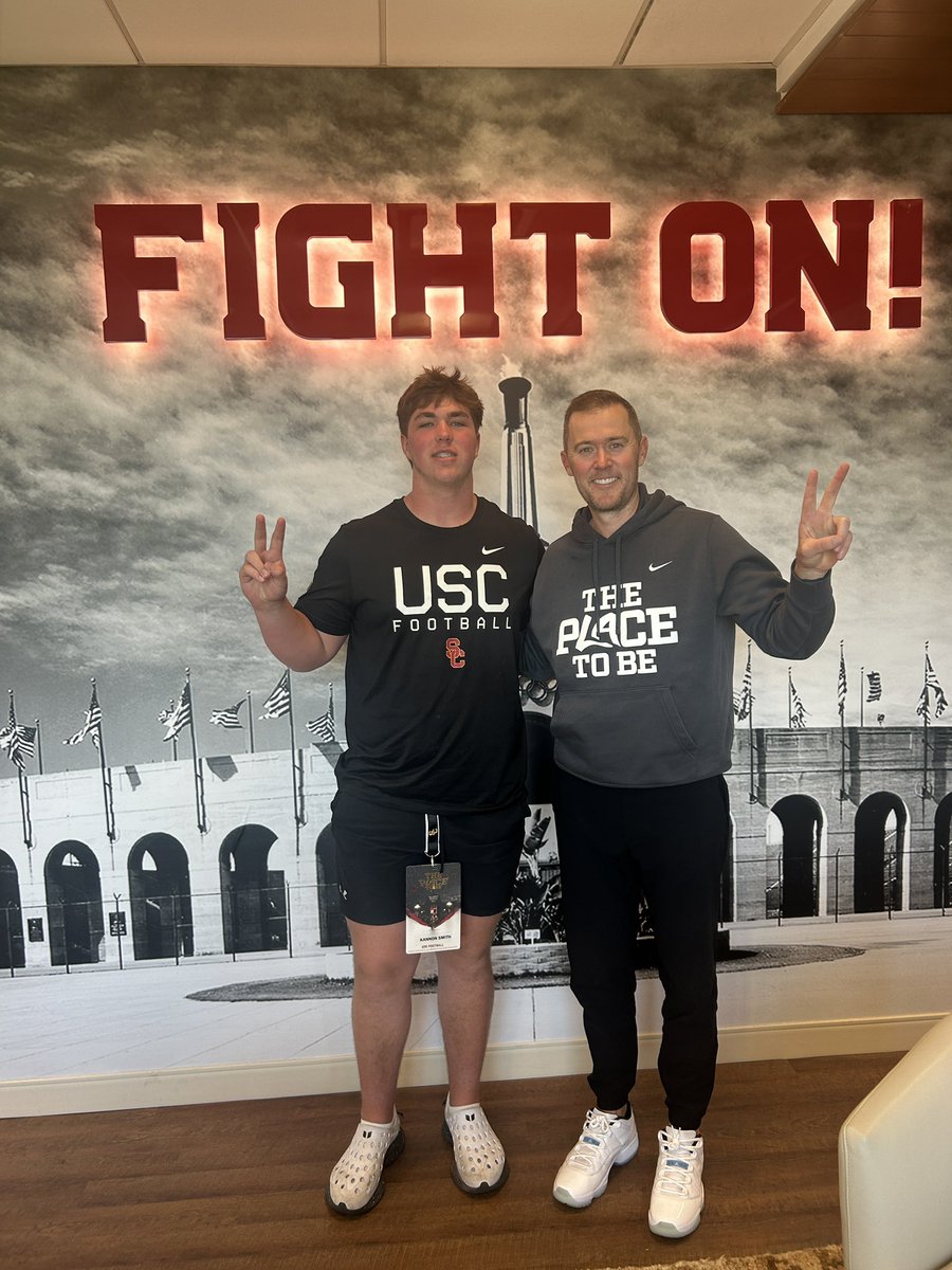 4☆ Kannon Smith (@kannonsmith99) on Twitter photo Thankful for all the opportunities that I have been given to continue my academic and athletic career. After long conversation with my parents and coach I have committed to the University of Southern California. FIGHT ON ✌️!
<a href="/CoachZachHanson/">Coach Zach Hanson</a> <a href="/gray_reed77/">Coach G. Reed</a> <a href="/LincolnRiley/">Lincoln Riley</a> Thankful for all the opportunities that I have been given to continue my academic and athletic career. After long conversation with my parents and coach I have committed to the University of Southern California. FIGHT ON ✌️!
<a href="/CoachZachHanson/">Coach Zach Hanson</a> <a href="/gray_reed77/">Coach G. Reed</a> <a href="/LincolnRiley/">Lincoln Riley</a>