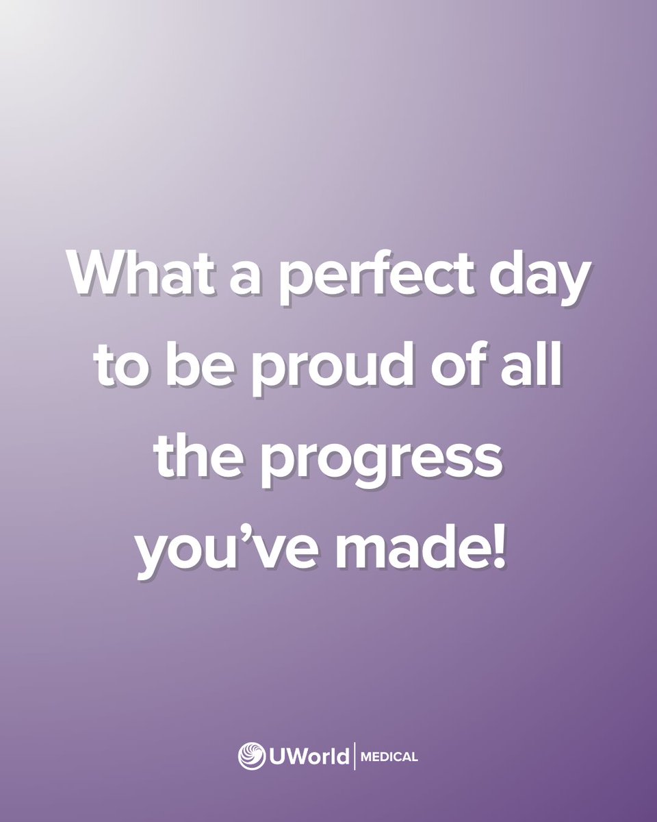 To everyone who needs to hear it, we are proud of you!!

#uworldmedical #motivationmonday #medstudent