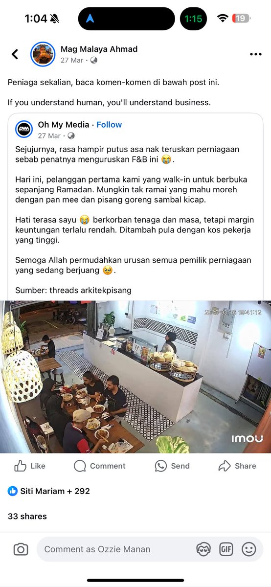 Terima kasih <a href="/magmalaya/">Mag</a> dan semua yang komen dalam ni. Masa saya cuti raya tarikh ni kat kampung saya baca semua komen dan saya brainstorm diri sendiri. Bisnes makin slow. Lepas cuti panjang, saya sambung niaga semuala. Menunggu masa yang sesuai untuk apply semua benda yang saya