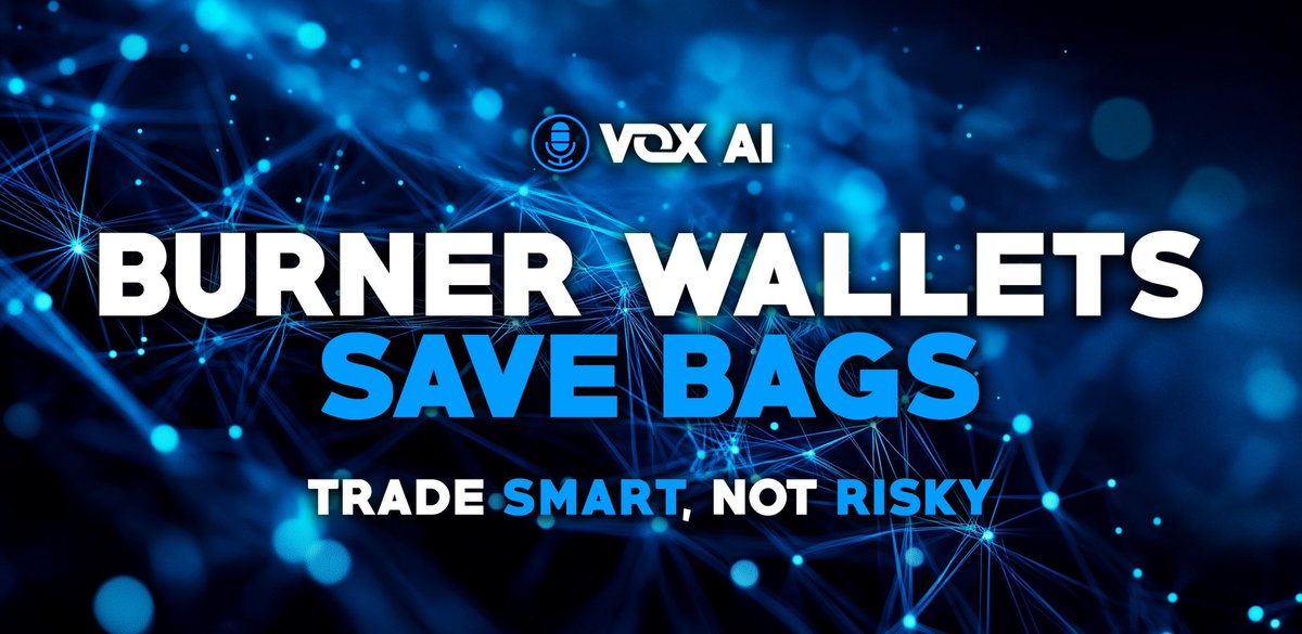 tradewithvox's tweet photo. $VOXAI #smarter trading tips:
Burner Wallets Save Bags
If you’re using new protocols and not using a burner wallet — you’re asking for trouble.
Every smart trader has:
• A main wallet
• A burner wallet
• A cold storage wallet
Investment safety.
#VOXAlpha | #WalletSafety