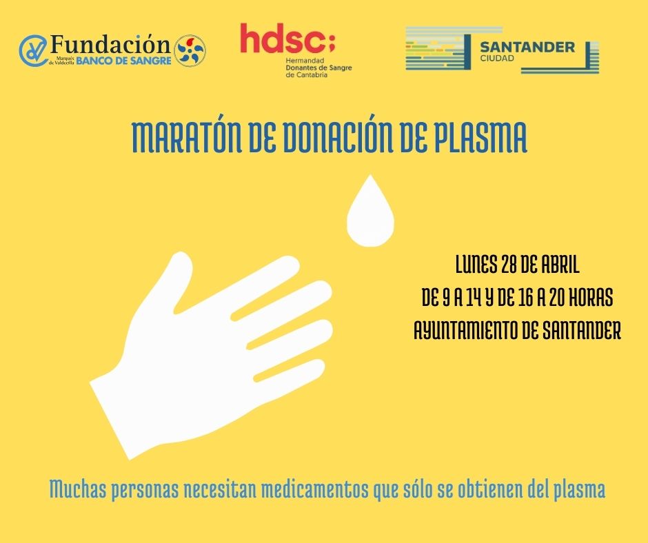 ‼️Os esperamos el lunes en el Ayuntamiento de #Santander para que podais realizar vuestras donaciones de #plasma 💛

Si estás interesad@ puedes pedir cita previa a través de la app del BSTC, en la web de la FMV o el 640244120 

#donaplasma #inmunodeficienciasprimarias #donavida