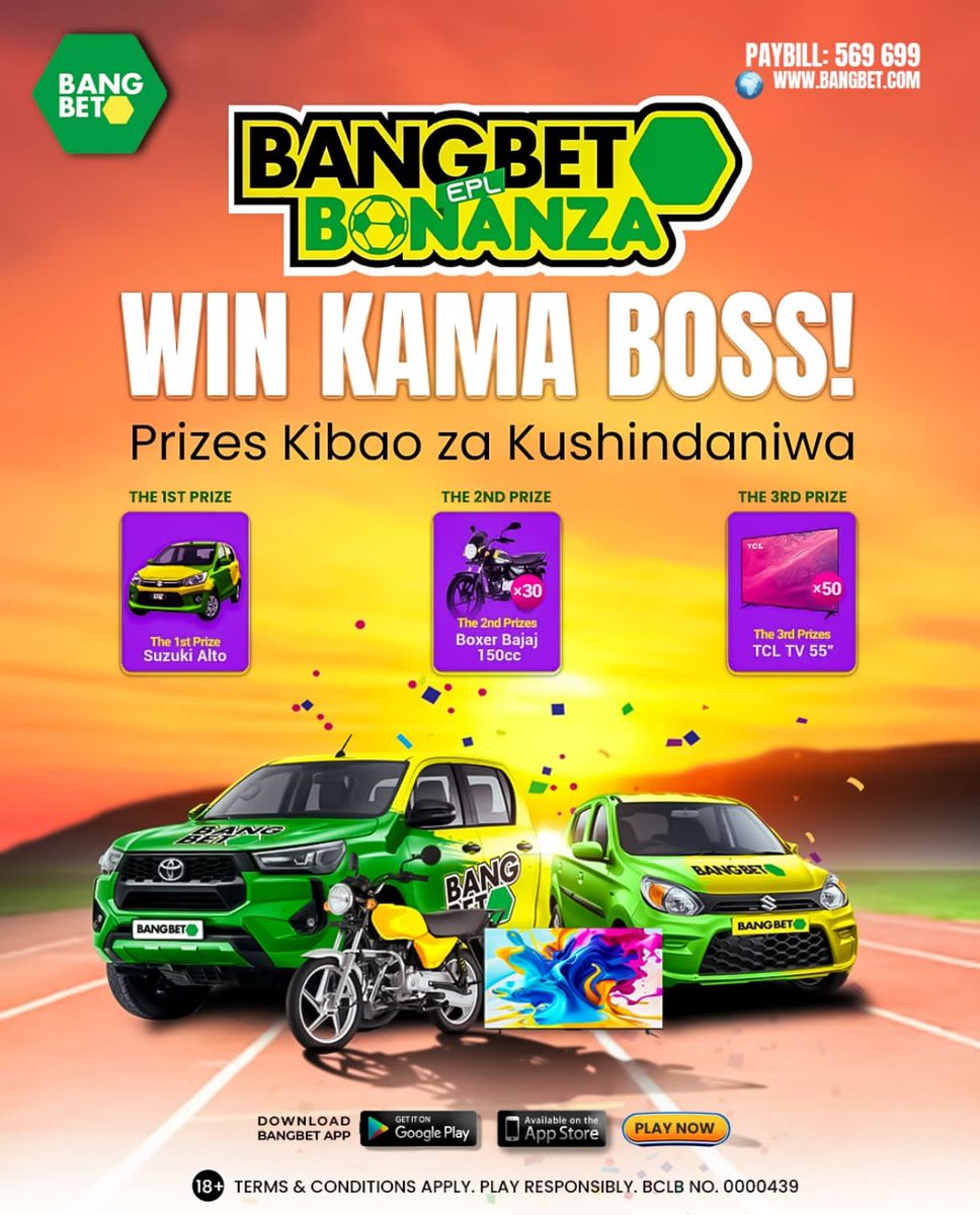 Bangbet nayo ndio the only platform inaAppreciate users wake.
By joining only, you get a chance of winning these prizes💛🤌
Link: Bangbet.com
Referral code: KSWKOLDadjokes