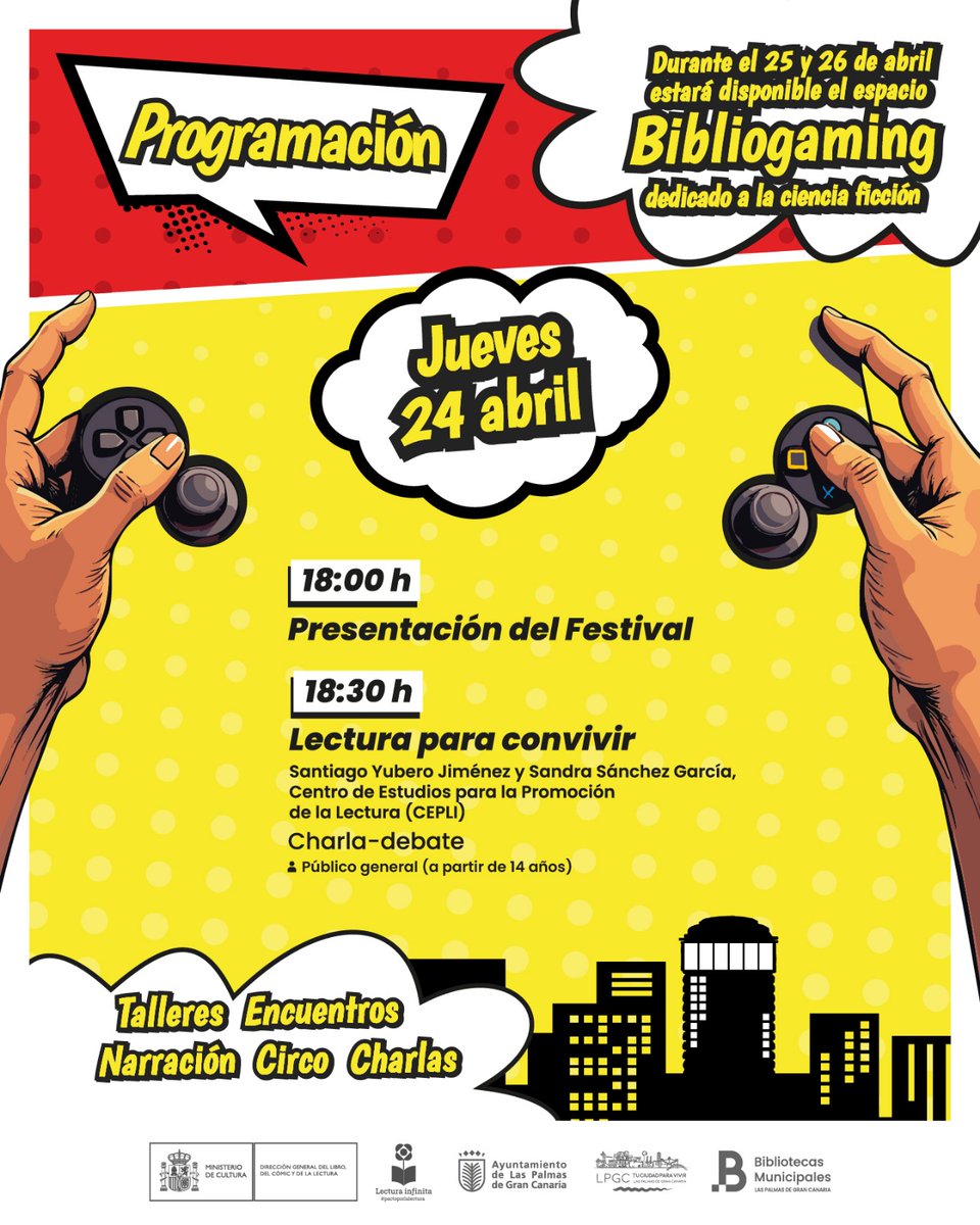 💥¡Arranca "Leer en acción"!

📚El jueves 24 de abril te invitamos a la inauguración del Festival a las 18:00 h, seguida de una charla-debate a las 18:30 h titulada "Lectura para convivir", a cargo de Santiago Yubero y Sandra Sánchez (CEPLI).

🔗lpabibliotecas.com/actividades/le…
