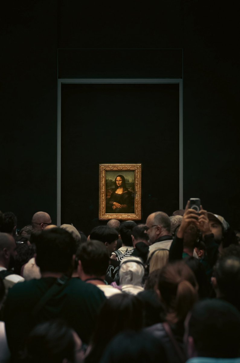 carolinelins's tweet photo. tirei essa foto na fila da mona lisa e me lembrou aquelas de livro de história https://t.co/1cAIyq2J5Q