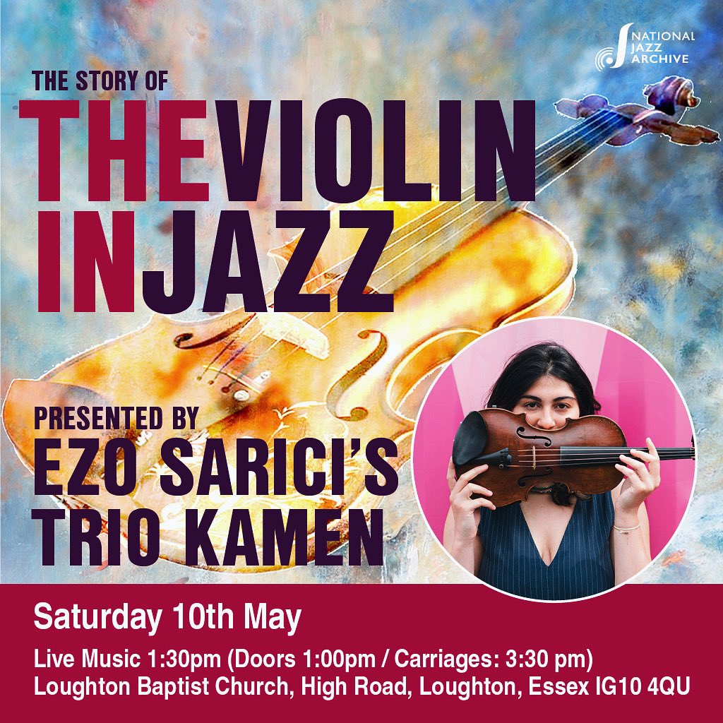 THE VIOLIN IN JAZZ 🎻✨ | OUR NEXT GIG !!

Ezo Sarici’s Trio Kamen - Sat 10th May

Get your tix to catch the fantastic violin tones of Ezo Sarici, as we go on a wonderful exploration of the violin in jazz. 

Tickets 🎟️ wegottickets.com/event/656218

<a href="/jazzfm/">Jazz FM</a> @jazzwisemagazine