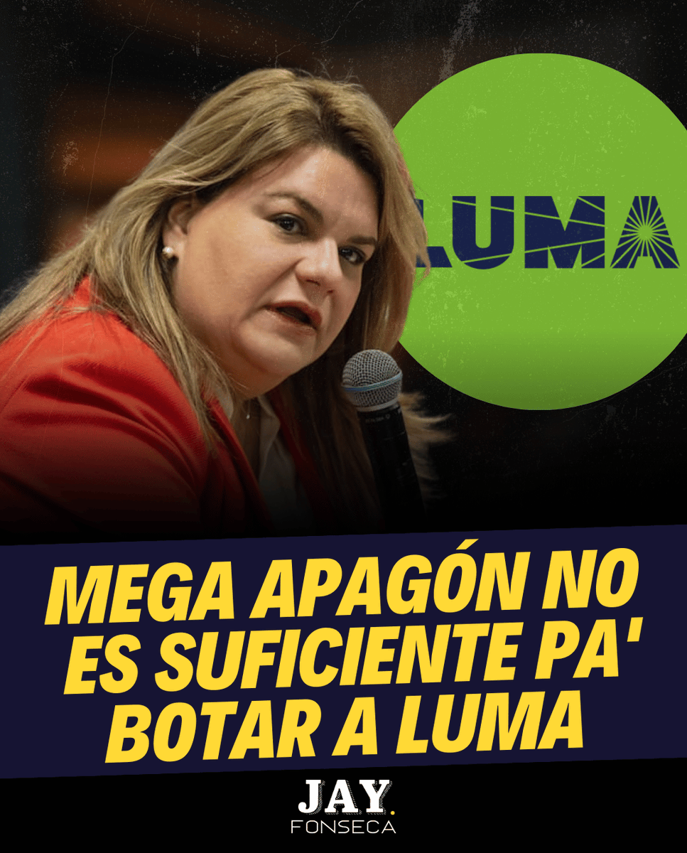 jayfonsecapr's tweet photo. 💡 Aunque el Miércoles Santo hubo un apagón general por falta de mantenimiento en las líneas de transmisión de Luma Energy, la gobernadora Jenniffer González todavía no ha abierto una convocatoria oficial para buscar sustituto para el consorcio y en vez creó un subcomité para evaluar cómo reemplazar a Luma Energy.

👆🏻 El subcomité está compuesto por el exsenador popular Juan Zaragoza, los desarrolladores Rafael Rojo y Federico Stubbe, un representante de la Asociación de Industriales, el ingeniero Francisco López y el zar de energía, Josué Colón.

🚨A preguntas de la prensa, la gobernadora dijo que no hay una fecha límite para que se identifique un sustituto a pesar que la semana pasada se registró un apagón general. Agregó que su meta es que antes de fin de año se tenga alguna noticia sobre posibles sustitutos de Luma Energy.

¿Crees que es necesario crear otro subcomité?

#PuertoRico #LumaEnergy #comité