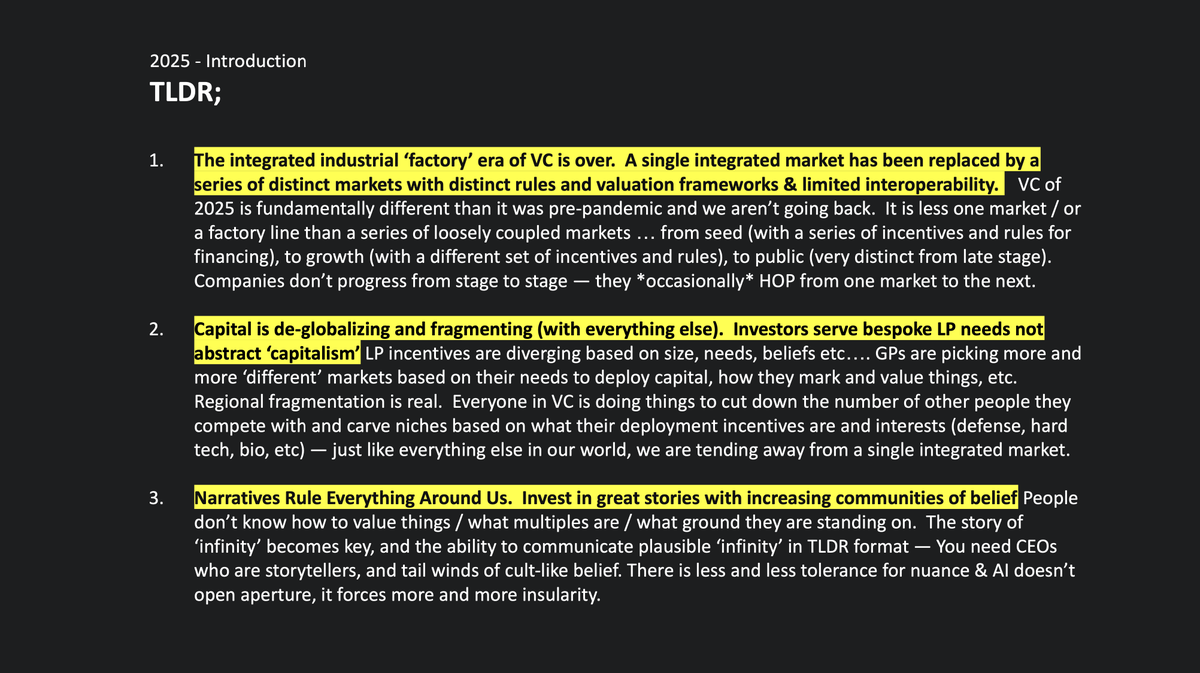 The state of VC in 2025.  Where we are, where we are going, and where to invest ...  docsend.com/v/w5bsh/wtfvc25