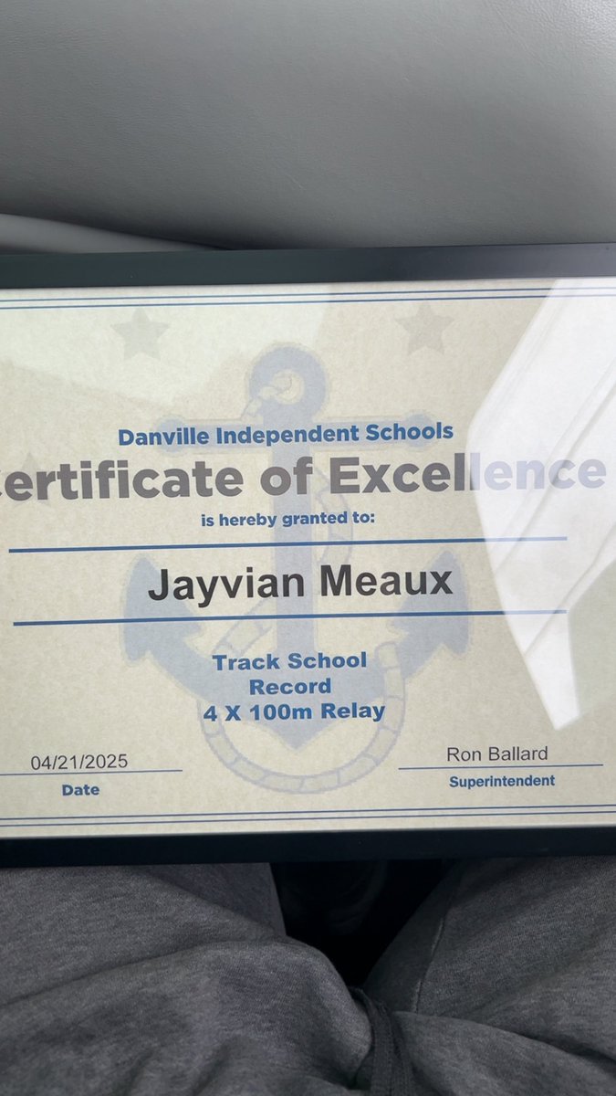 Happy to have broken the 4x1 and 100 meter dash record