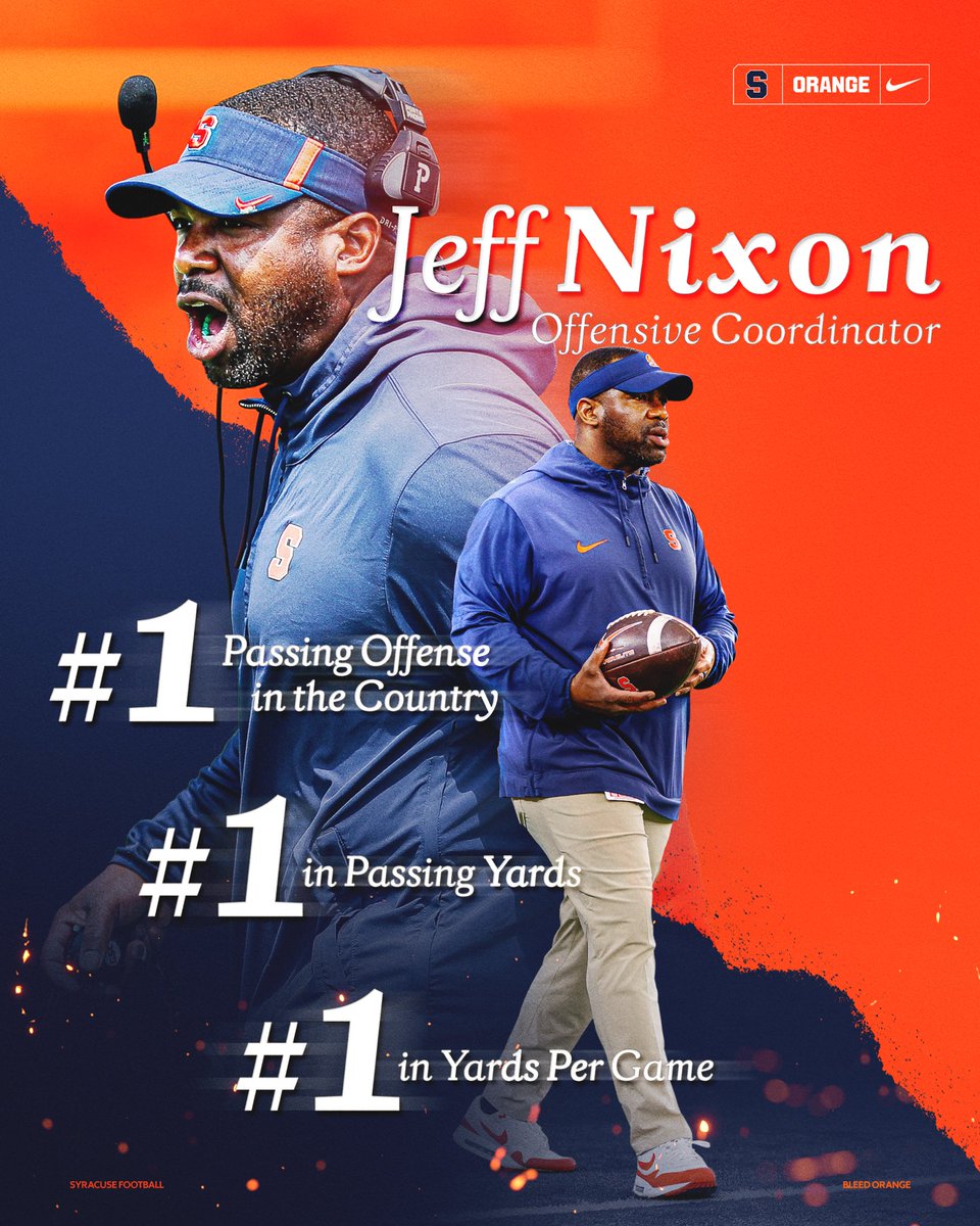 Syracuse Football (@cusefootball) on Twitter photo πππππ§π¬π’π―π πππ¬πππ«π¦π’π§π: <a href="/CoachNixon_Cuse/">Jeff Nixon</a> returns after leading the nations #1 passing offense in 2024 ππ― πππππ§π¬π’π―π πππ¬πππ«π¦π’π§π: <a href="/CoachNixon_Cuse/">Jeff Nixon</a> returns after leading the nations #1 passing offense in 2024 ππ―