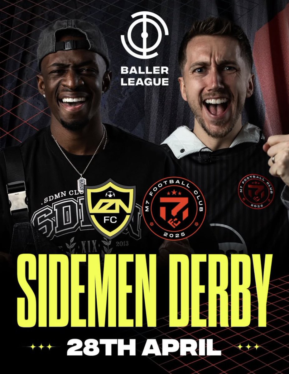 sdmnfcupdates's tweet photo. 📆 NEXT WEEK (Monday 28th April)

Tobi vs Simon in the @Sidemen Derby 🔥 https://t.co/Ej9ls7BnWg