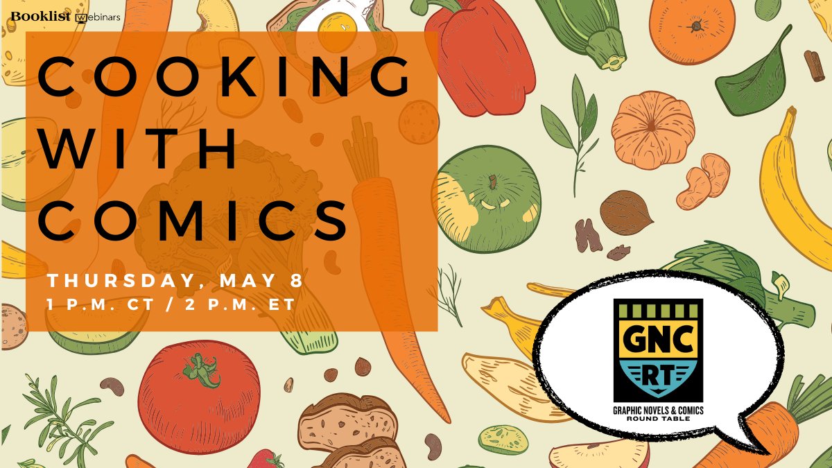 ALA Graphic Novels & Comics RT (@libcomix) on Twitter photo The explosion of comics about food and cooking gives us the perfect time to dig into stories that engage the senses and leave readers hungry for more.
Join GNCRT and <a href="/ALA_Booklist/">ALA_Booklist</a> on Thursday, May 8 at 2 p.m. ET / 1 p.m. CT
ala-events.zoom.us/webinar/regist… The explosion of comics about food and cooking gives us the perfect time to dig into stories that engage the senses and leave readers hungry for more.
Join GNCRT and <a href="/ALA_Booklist/">ALA_Booklist</a> on Thursday, May 8 at 2 p.m. ET / 1 p.m. CT
ala-events.zoom.us/webinar/regist…