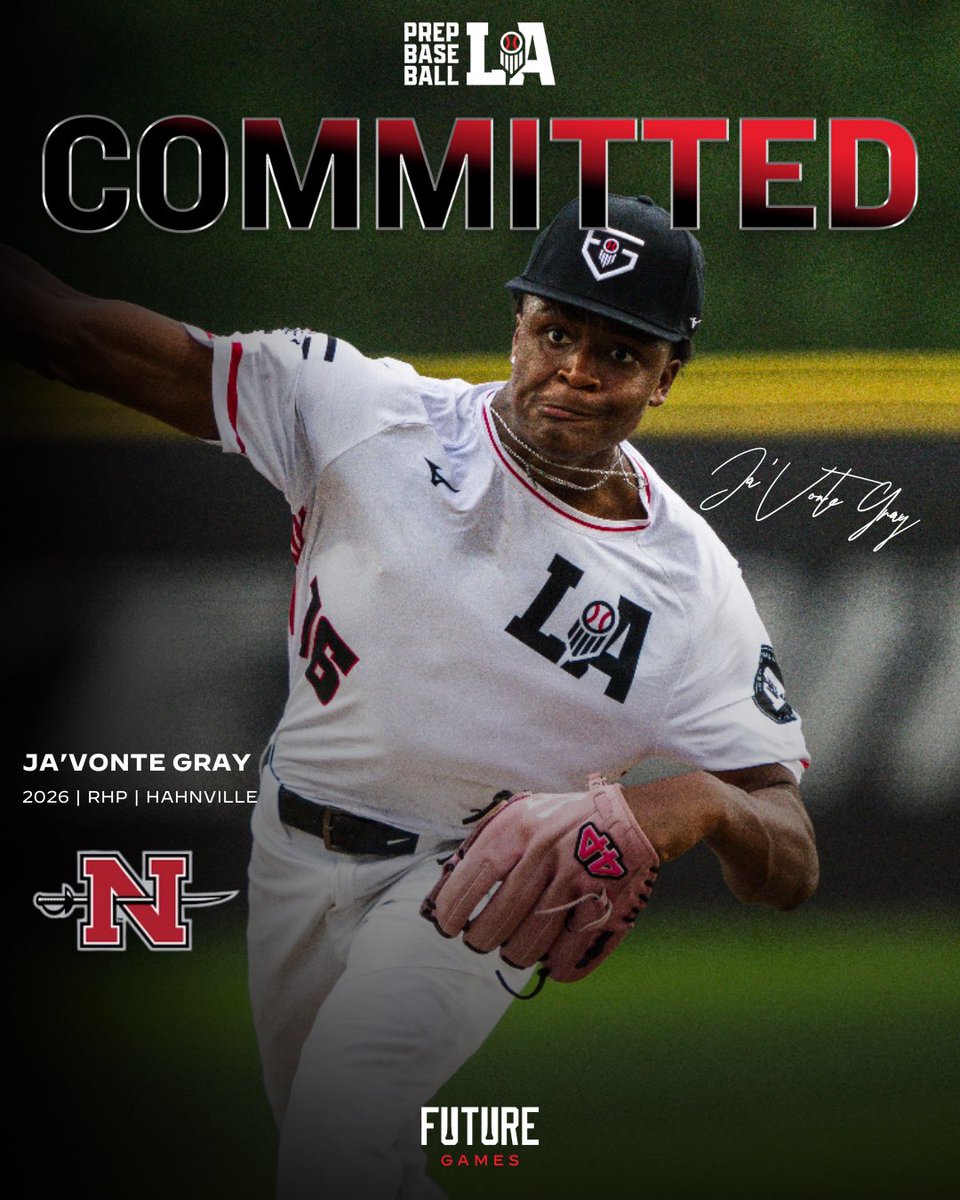 Prep Baseball Louisiana (@prepbaseballla) on Twitter photo Congratulations to 2026 RHP Ja’Vonte Gray (Hahnville HS) on his commitment to Nicholls State University.
Gray is the 1️⃣0️⃣th commit from our #PBFG24 team.
#BeSeen
<a href="/AlexArmandPBR/">Alex Armand</a> | <a href="/Tyler__Leary/">Tyler Leary</a> | <a href="/davisj_9/">Davis Johnson</a>
👤 loom.ly/2-2WiT4 Congratulations to 2026 RHP Ja’Vonte Gray (Hahnville HS) on his commitment to Nicholls State University.
Gray is the 1️⃣0️⃣th commit from our #PBFG24 team.
#BeSeen
<a href="/AlexArmandPBR/">Alex Armand</a> | <a href="/Tyler__Leary/">Tyler Leary</a> | <a href="/davisj_9/">Davis Johnson</a>
👤 loom.ly/2-2WiT4
