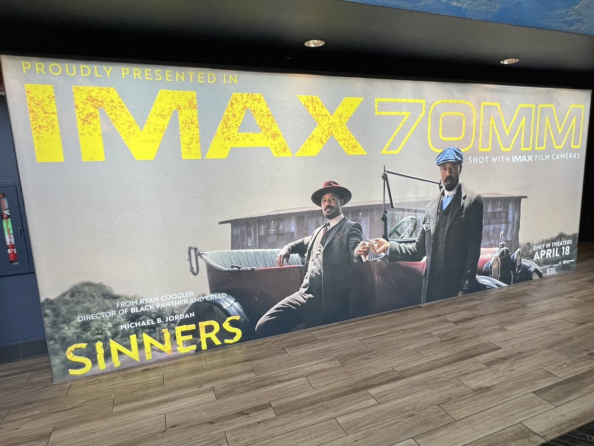 chriskpickens's tweet image. Now watching in glorious IMAX 70mm
Sinners (2025)
Directed by Ryan Coogler