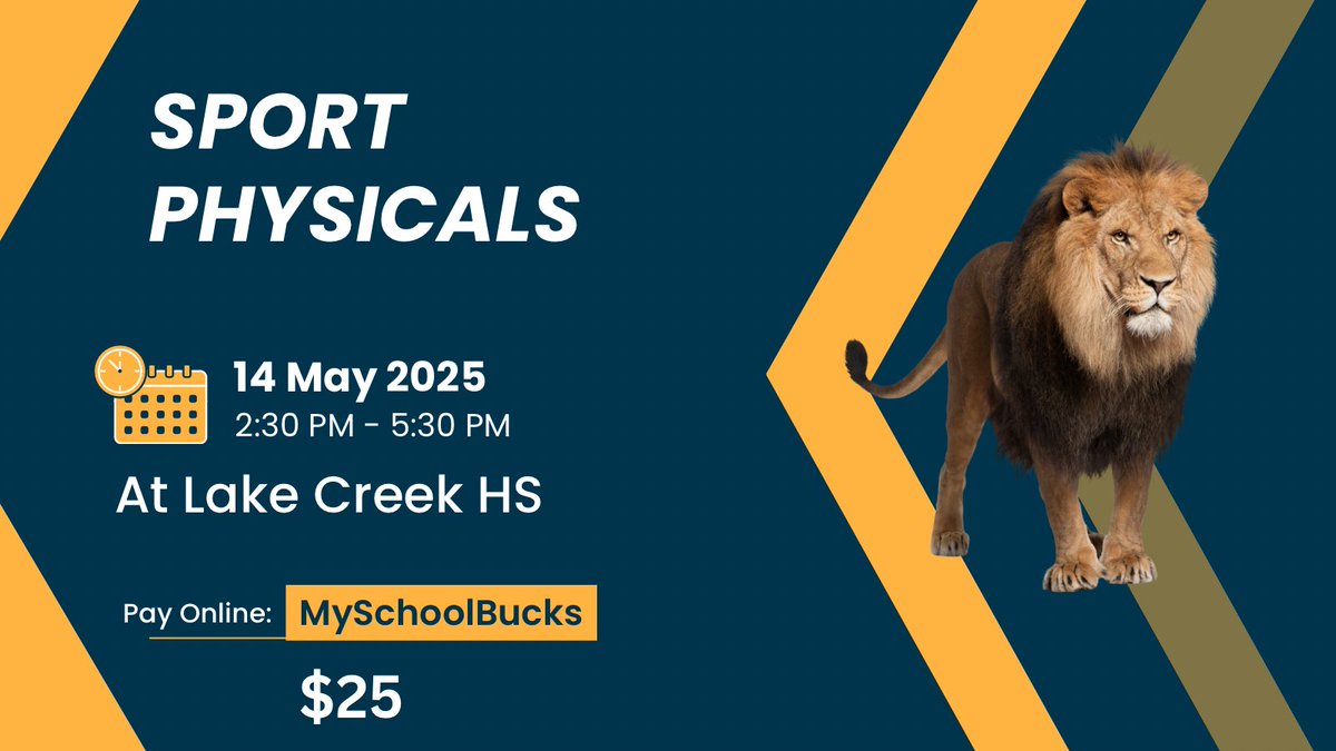 Lake Creek Sports Medicine (@lakecreek3) on Twitter photo 20 days left to pay for your physical on MySchoolBucks. Online payment closes on May 11. <a href="/coachlaplante/">Brad LaPlante π» π¦</a> 20 days left to pay for your physical on MySchoolBucks. Online payment closes on May 11. <a href="/coachlaplante/">Brad LaPlante π» π¦</a>