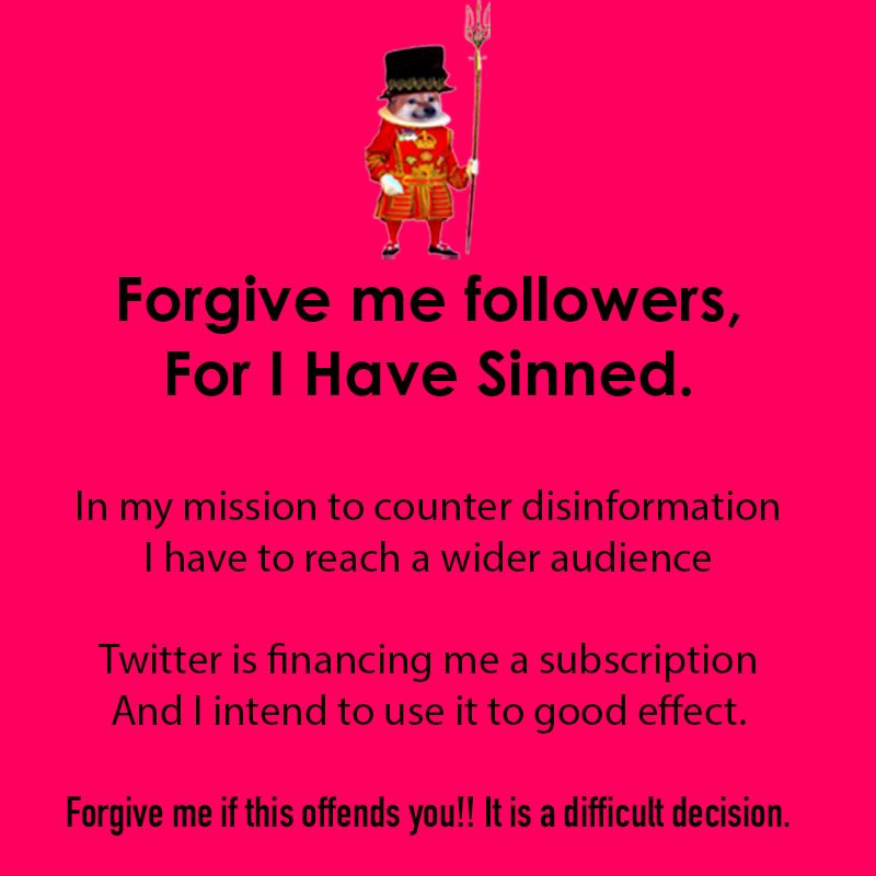 Beefeater_Fella's tweet photo. It hurts to do this - but if it increases my reach and sharing of information for a net positive, I think the vast majority of you good folk will be supportive. It is not costing me, and the benefit for posting, boosting and editing are restored. 

I do not otherwise support the ketamine junkie or his companies.

Thanks for your understanding and support.

Beefy 🫶