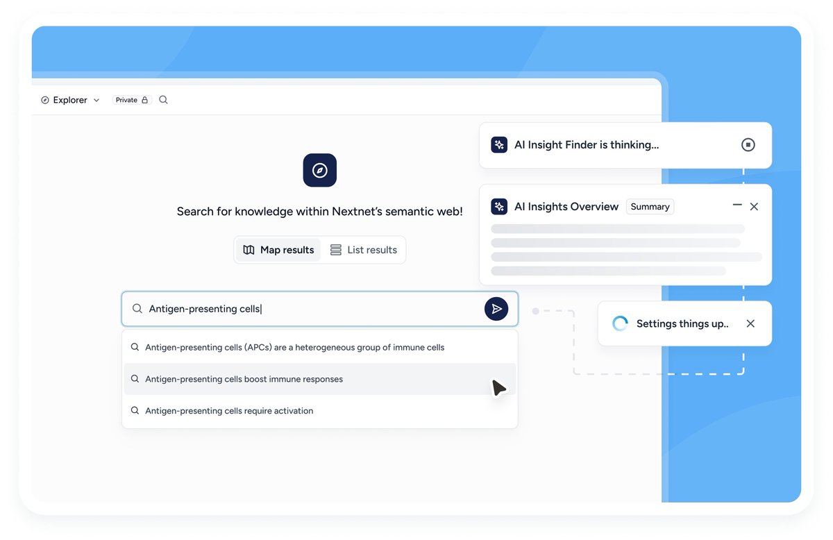 getnextnet's tweet image. 🚨 New blog post just dropped: AI and Software: Meet the Life Sciences
We’re thrilled to introduce Nextnet’s new AI knowledge platform—built to help researchers cut through fragmented data and accelerate discovery.
In this post, we cover:
✅ The core challenges life sciences…