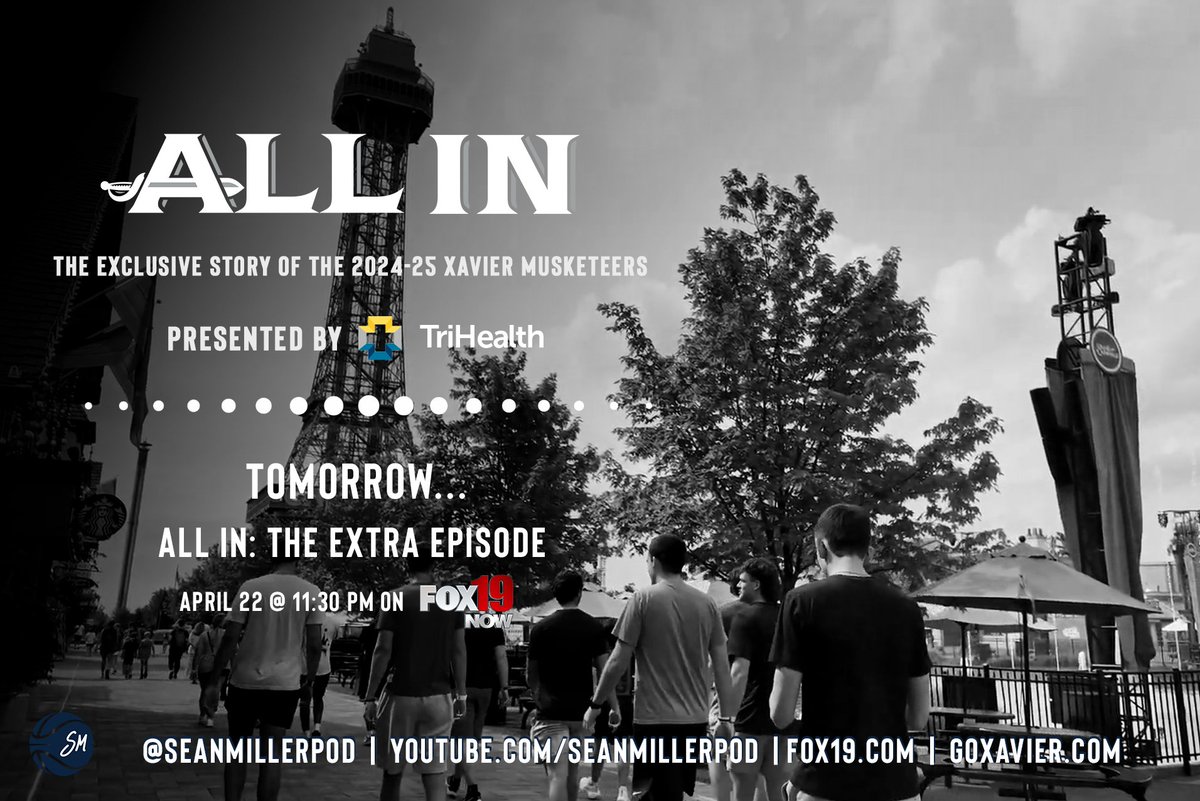 One final episode...

Deleted scenes, bloopers, and extra content from the entire 2024-2025 Xavier basketball season.

"ALL IN: The Extra Episode" presented by TriHealth.

Premieres at 11:30pm ET on April 22nd, live on <a href="/FOX19/">FOX19 NOW</a>. Available Wednesday on YouTube.