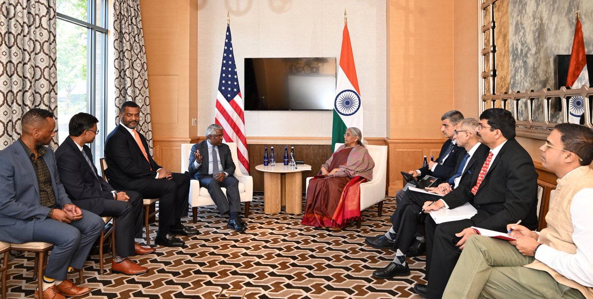 Ministry of Finance (@finminindia) on Twitter photo Union Minister for Finance and Corporate Affairs Smt. <a href="/nsitharaman/">Nirmala Sitharaman</a> met Mr. <a href="/ThomasOrTK/">Thomas Kurian</a>, CEO <a href="/googlecloud/">Google Cloud</a> and his team, in San Francisco, today.
They discussed the transformative evolution of India's digital infrastructure under the #DigitalIndia initiative in recent years, Union Minister for Finance and Corporate Affairs Smt. <a href="/nsitharaman/">Nirmala Sitharaman</a> met Mr. <a href="/ThomasOrTK/">Thomas Kurian</a>, CEO <a href="/googlecloud/">Google Cloud</a> and his team, in San Francisco, today.
They discussed the transformative evolution of India's digital infrastructure under the #DigitalIndia initiative in recent years,