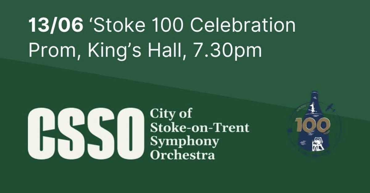 <a href="/joanwalley1/">Joan Walley</a> <a href="/JoeHearson/">Joe Hearson</a> A reminder that <a href="/TheCSSO/">City of Stoke-on-Trent Symphony Orchestra</a> will be celebrating the Stoke-on-Trent Centenary with a stylish proms extravaganza combining traditional concert classics with some hidden gems to take the city into its second centenary. 

Tickets 👇👇👇
musicmaniauk.com/event/the-csso…